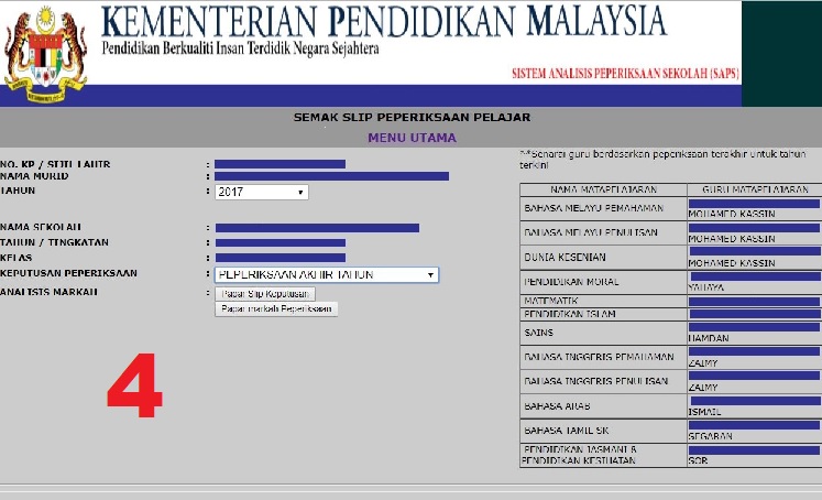 SAPS Ibu Bapa Semakan Keputusan Peperiksaan