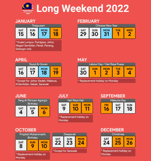 Kalendar 2022 Malaysia Cuti Umum Dan Cuti Sekolah (Kalendar Kuda)