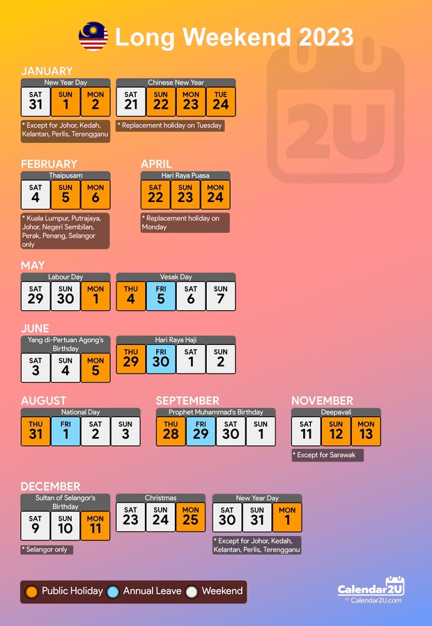 Kalendar 2023 Malaysia Cuti Umum Dan Cuti Sekolah (Kalendar Kuda)